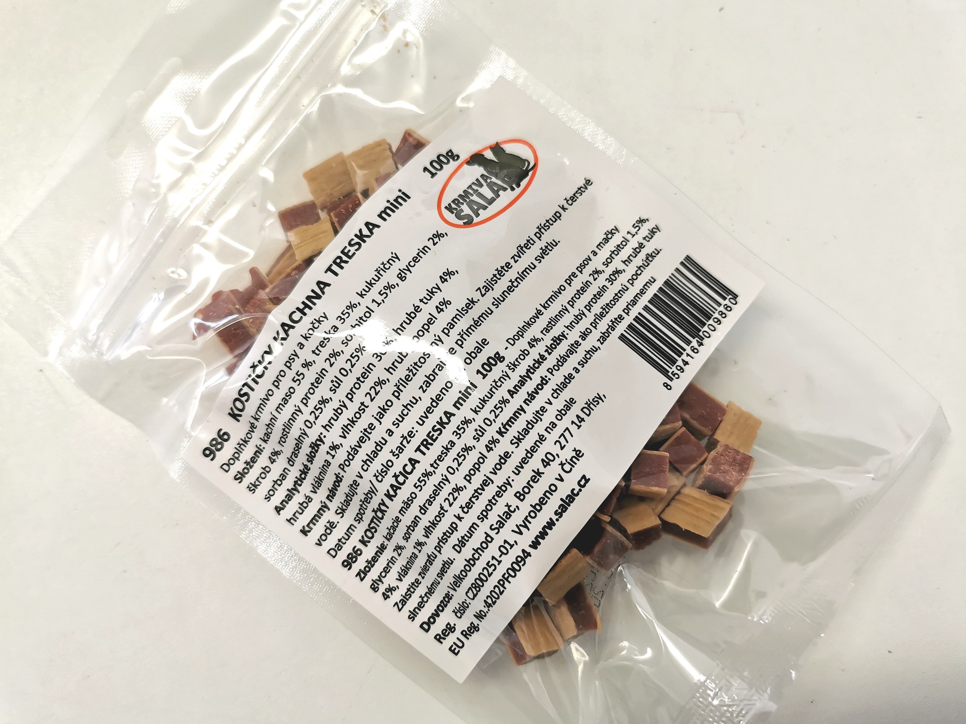 Kostičky kachna treska mini 100g