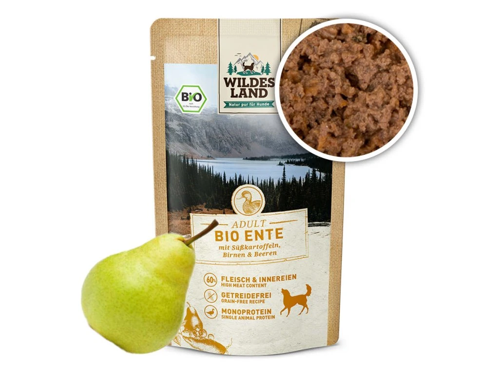 BIO WL Kapsička pro psy. Kachní maso s batáty 125 g