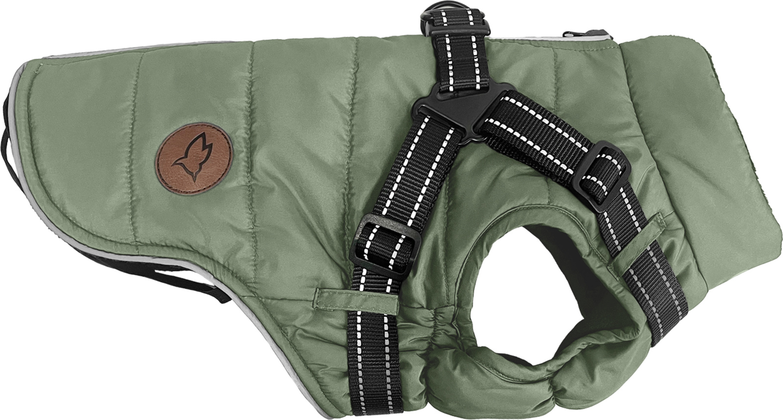 Zolux Obleček bunda pro psy ZIMNÍ S POSTROJEM khaki 35cm
