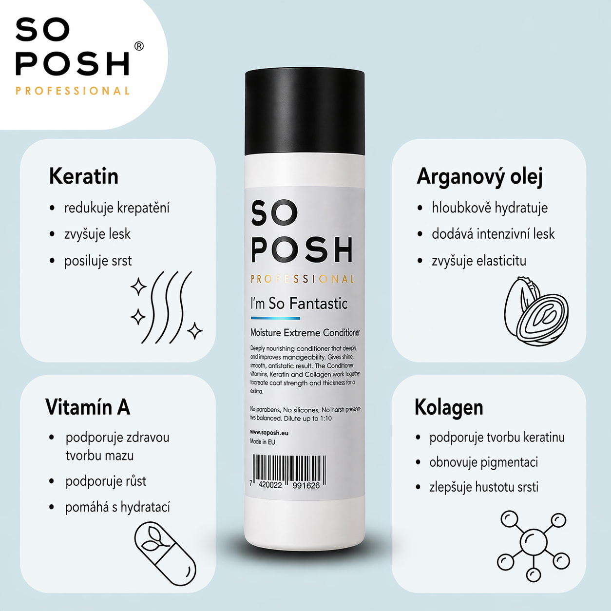 SO POSH Hluboce hydratační kondicionér Fantastic 250ml 