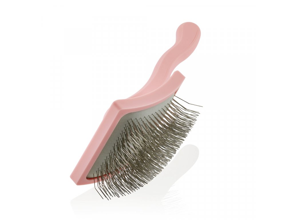 Profesionální drátkový kartáč Yuup PINK pro velké psy 8,5 x 7,5 cm