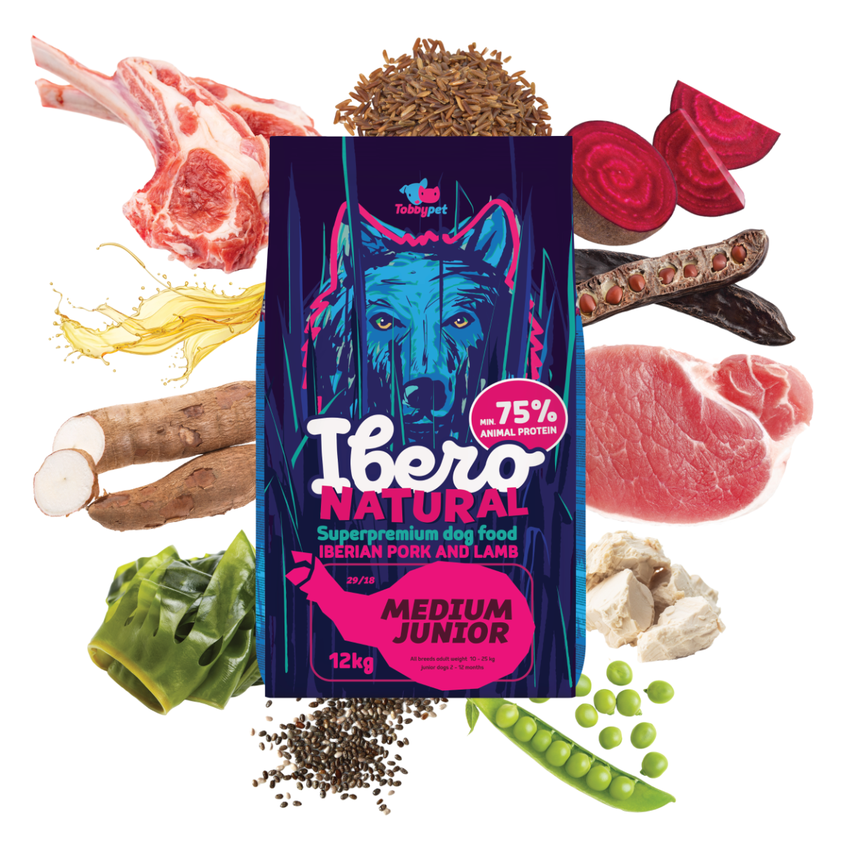 Ibero Natural dog MEDIUM JUNIOR 12kg