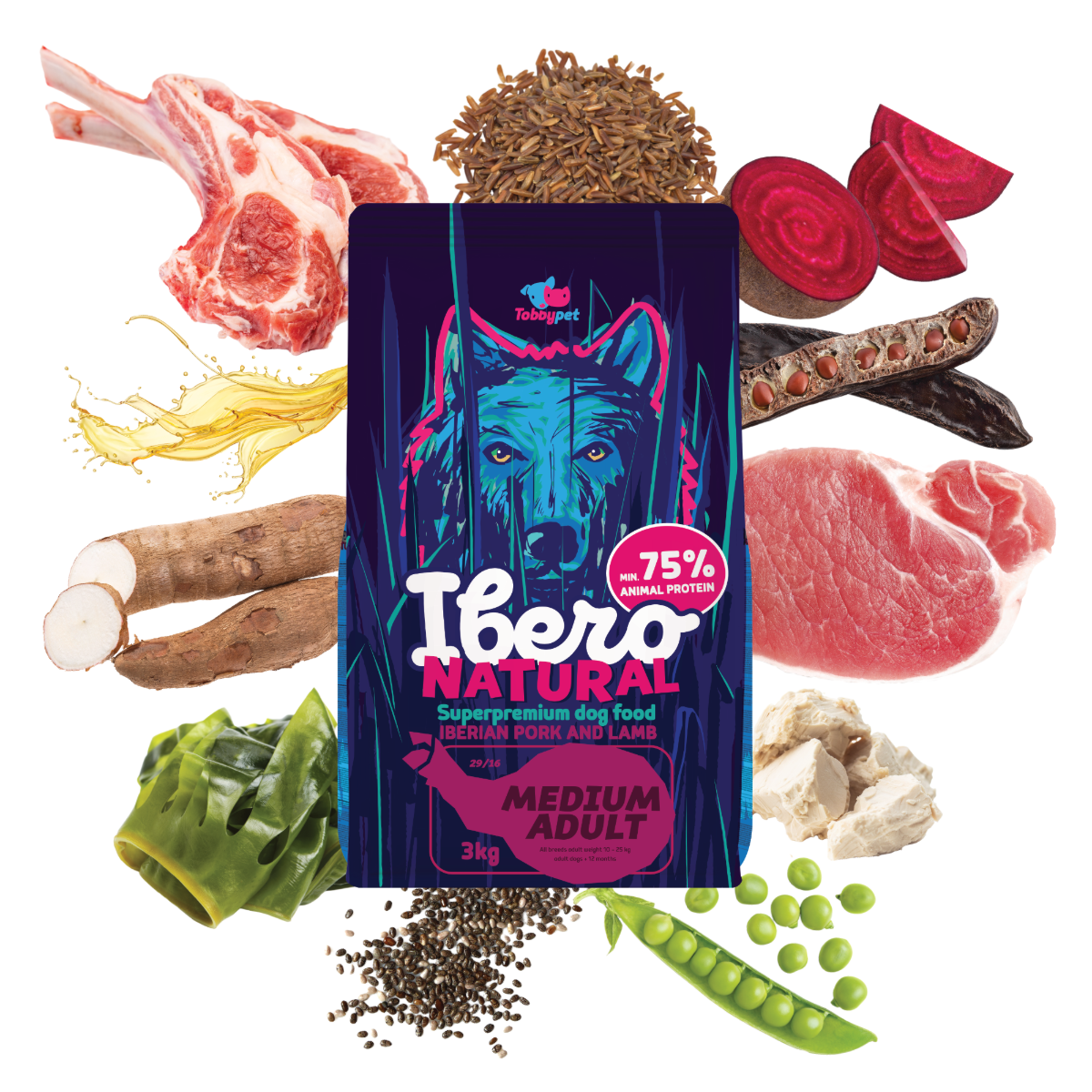 Ibero Natural dog MEDIUM ADULT 3kg