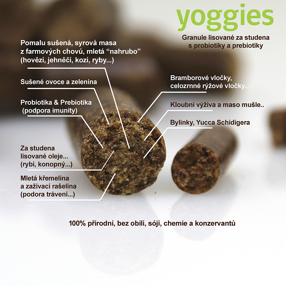 Yoggies Krůtí maso&jáhly, minigranule lisované za studena s probiotiky 5kg 