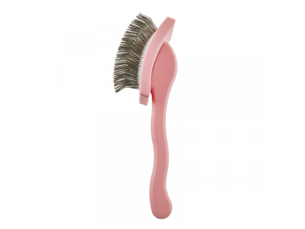 Profesionální drátkový kartáč Yuup PINK pro velké psy 8,5 x 7,5 cm