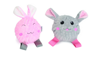Mini pískací míček šedá MYŠKA 6,5 cm