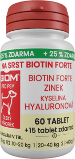 Giom pes Na srst Biotin FORTE 60 tbl+25% zdarma