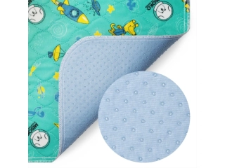 Absorpční pratelná podložka pro psy MISOKO 70 x 80 cm zelená s potiskem rakety