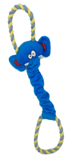 Šustící přetahovadlo slon s kruhy 45cm