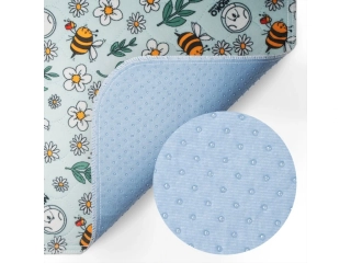 Absorpční pratelná podložka pro psy MISOKO 70 x 80 cm světle tyrkysová s potiskem včel