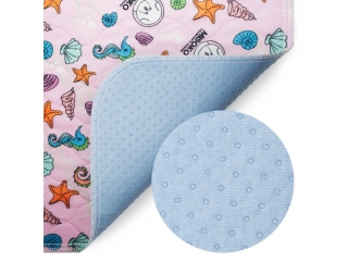 Absorpční pratelná podložka pro psy MISOKO 70 x 80 cm růžová s potiskem mořský koník