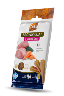N&D Dentální pamlsky Brown Coat lamb, spirulina and carrot mini 60g