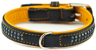 Nobby Pacific Deluxe obojek se Swarovski krystaly XS 27cm oranžový