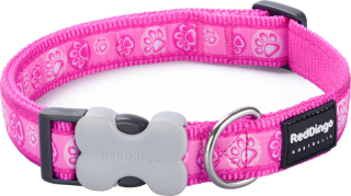 Red Dingo obojek – Paw Impressions Hot Pink – 12 mm x 20-32 cm