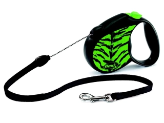 Vodítko FLEXI Safari tygr S lanko 5m/12kg zelená
