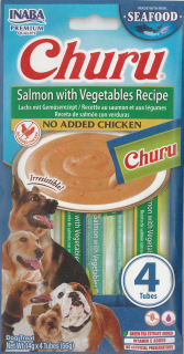 Churu Dog Fish Salmon Recipe with Vegetables 4x14g