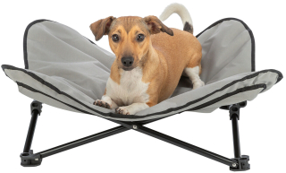Campingové lůžko STRONG pro psy 69 x 20 x 69 cm do 15 kg šedo-černé
