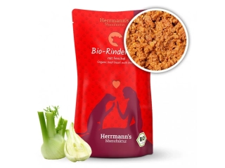 BIO Kapsička pro psy. Hovězí srdce s fenyklem 130 g 